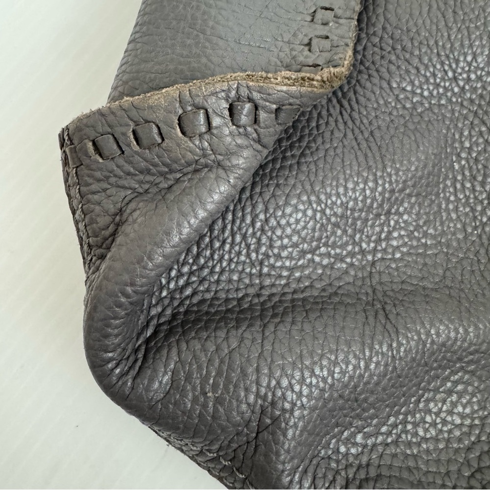Lucky Brand y2k Gray Leather Women's Bag braided handle super soft leather - Picture 7 of 10
